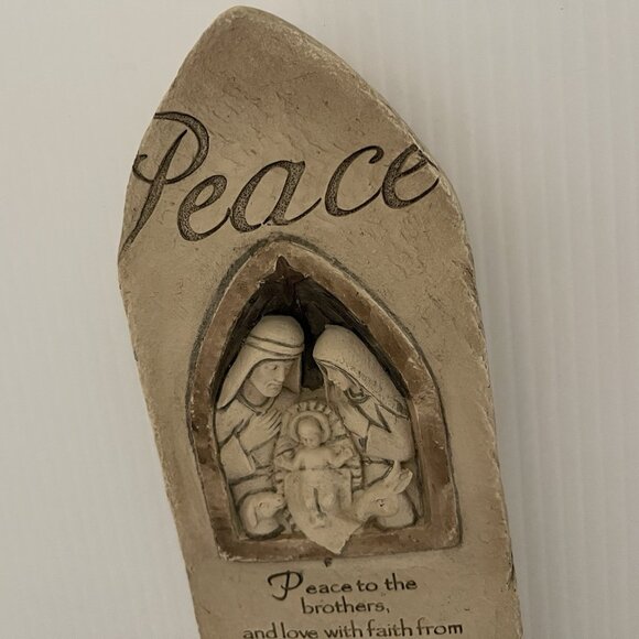 Ganz Peace Wall Art Nativity Plaque Ephesians 6:23 Scripture Jesus Mary Joseph - Picture 2 of 12